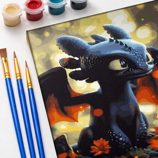Paint by Numbers with Frame - Toothless 40x50 cm, photo 5
