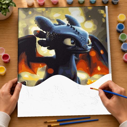 Paint by Numbers with Frame - Toothless 40x50 cm, photo 6