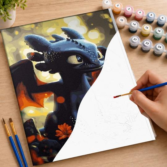 Paint by Numbers with Frame - Toothless 40x50 cm, photo 7