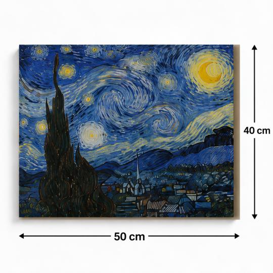 MALOWANIE PO NUMERACH Obrazy do malowania-Gwiaździsta Noc Van Gogh 50x40 cm, zdjęcie 3