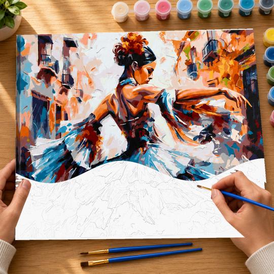 Paint by Numbers with Frame - Lady in Dance 50x40 cm, photo 6