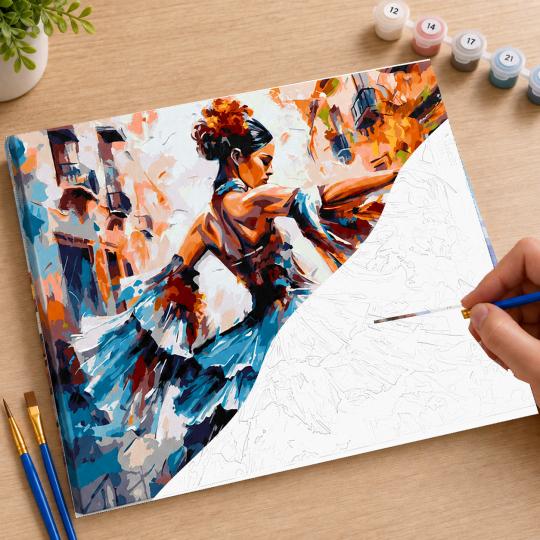 Paint by Numbers with Frame - Lady in Dance 50x40 cm, photo 7