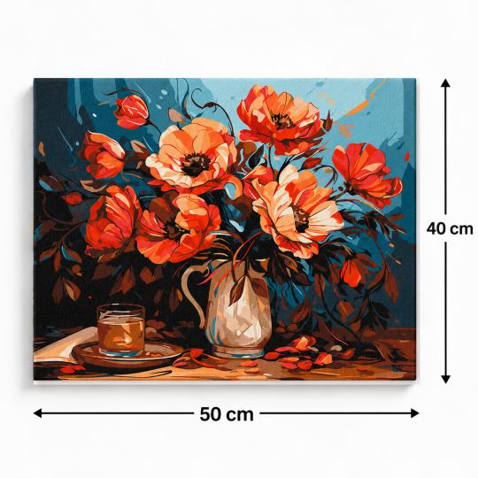 Paint by Numbers with Frame - Colourful Poppies 50x40 cm, photo 3