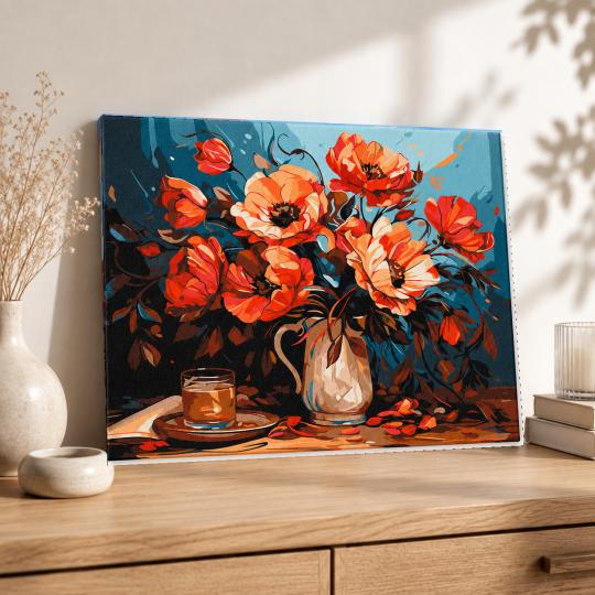 Paint by Numbers with Frame - Colourful Poppies 50x40 cm, photo 8