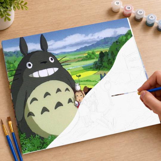 Paint by Numbers with Frame - Totoro Ghibli 50x40 cm, photo 7