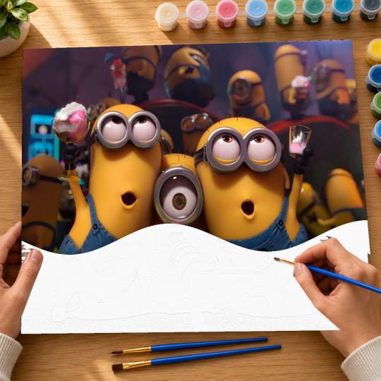 Paint by Numbers with Frame - Minions 50x40 cm, photo 6