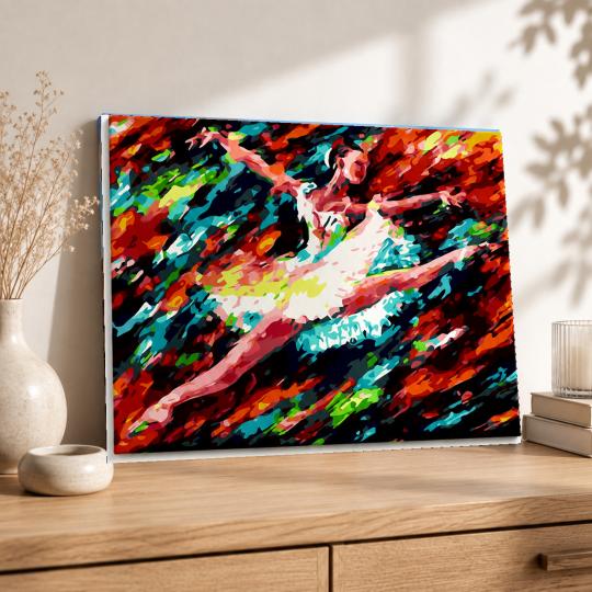 MALOWANIE PO NUMERACH Obrazy do malowania - Kolorowa Baletnica 50x40 cm, zdjęcie 8