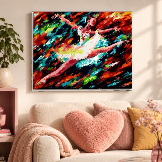 MALOWANIE PO NUMERACH Obrazy do malowania - Kolorowa Baletnica 50x40 cm, zdjęcie 9