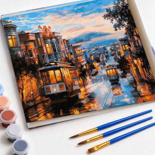 MALOWANIE PO NUMERACH Z RAMĄ Obrazy do malowania - San Francisco 50x40 cm, zdjęcie 4
