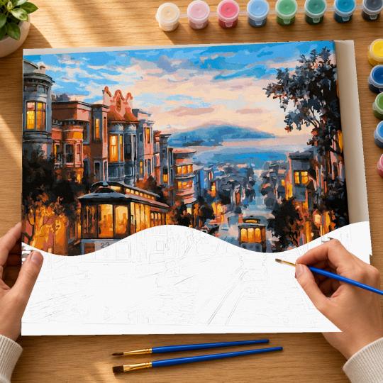 MALOWANIE PO NUMERACH Z RAMĄ Obrazy do malowania - San Francisco 50x40 cm, zdjęcie 6