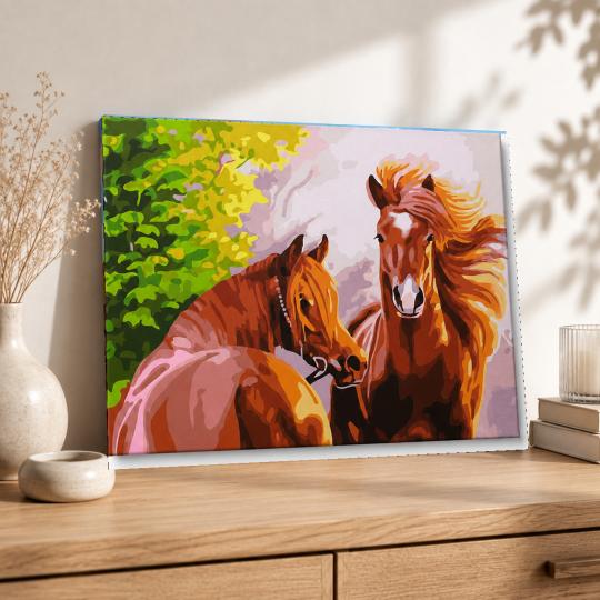 MALOWANIE PO NUMERACH Z RAMĄ Obrazy do malowania - Dzikie Konie 50x40 cm, zdjęcie 8