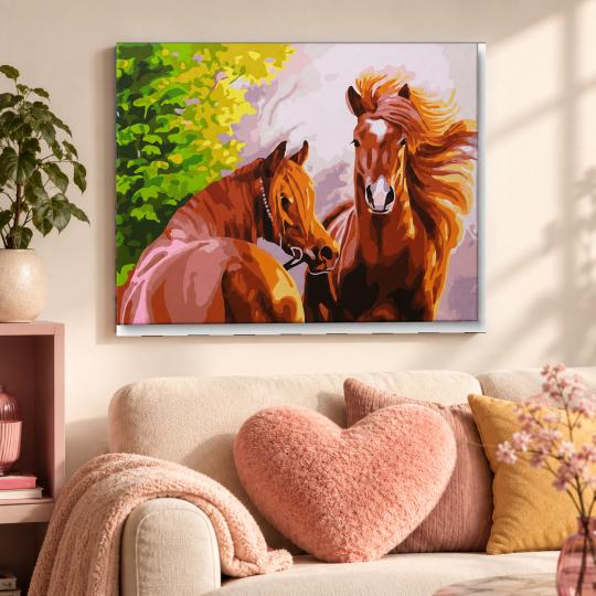 MALOWANIE PO NUMERACH Z RAMĄ Obrazy do malowania - Dzikie Konie 50x40 cm, zdjęcie 9