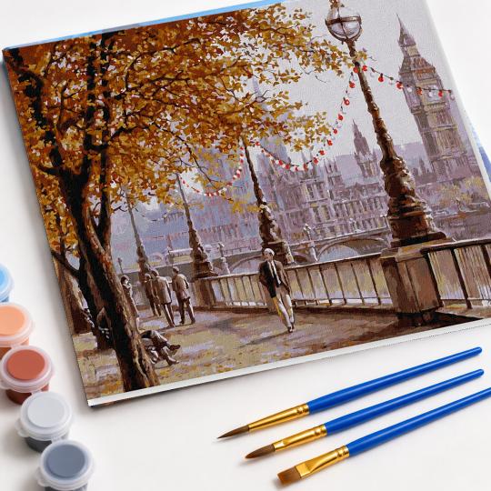 PAINT BY NUMBERS WITH FRAME Paintings to Paint - Autumn London 50x40 cm, photo 4