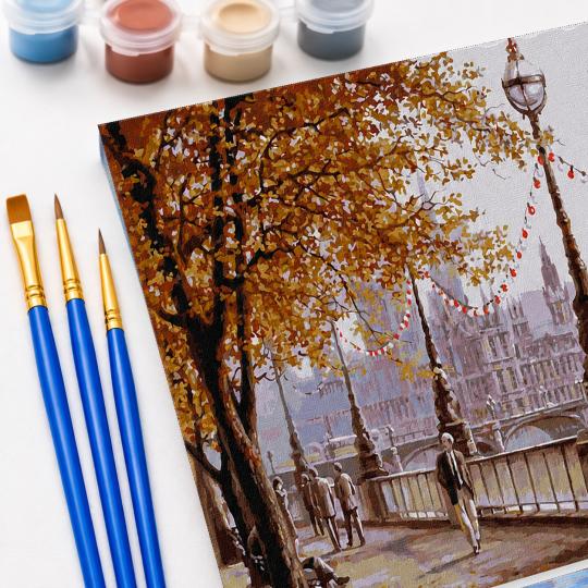 PAINT BY NUMBERS WITH FRAME Paintings to Paint - Autumn London 50x40 cm, photo 5