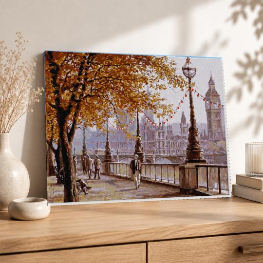 PAINT BY NUMBERS WITH FRAME Paintings to Paint - Autumn London 50x40 cm, photo 8