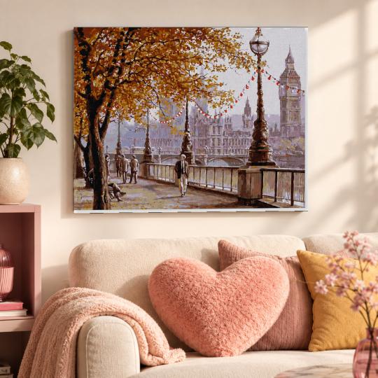 PAINT BY NUMBERS WITH FRAME Paintings to Paint - Autumn London 50x40 cm, photo 9