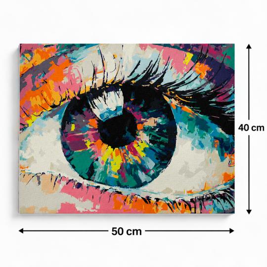 MALOWANIE PO NUMERACH Z RAMĄ Obrazy do malowania - Tęczowe Oko 50x40 cm, zdjęcie 3