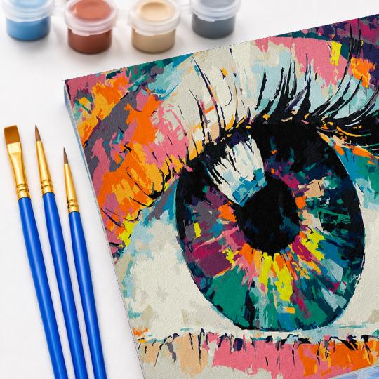 MALOWANIE PO NUMERACH Z RAMĄ Obrazy do malowania - Tęczowe Oko 50x40 cm, zdjęcie 5