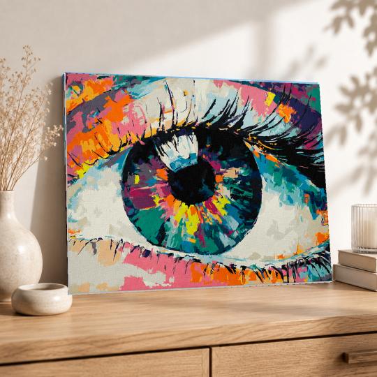 MALOWANIE PO NUMERACH Z RAMĄ Obrazy do malowania - Tęczowe Oko 50x40 cm, zdjęcie 8