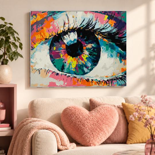 MALOWANIE PO NUMERACH Z RAMĄ Obrazy do malowania - Tęczowe Oko 50x40 cm, zdjęcie 9