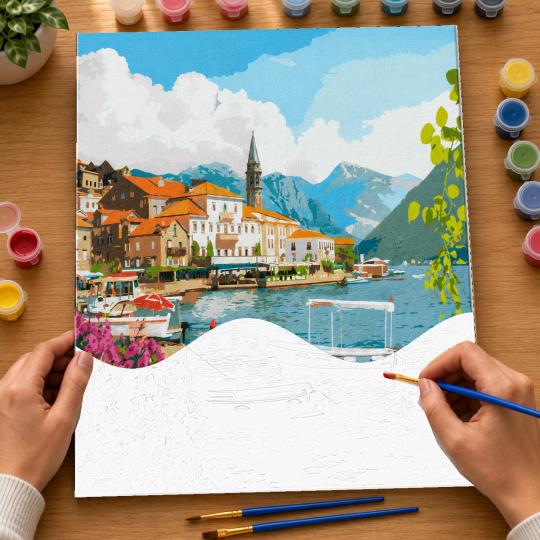 PAINT BY NUMBERS WITH FRAME Paintings to Paint - Summer Landscape 50x40 cm, photo 6