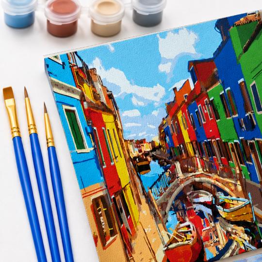 MALOWANIE PO NUMERACH Z RAMĄ Obrazy do malowania - Kolorowe Miasto 50x40 cm, zdjęcie 5