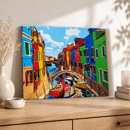 MALOWANIE PO NUMERACH Z RAMĄ Obrazy do malowania - Kolorowe Miasto 50x40 cm, zdjęcie 8