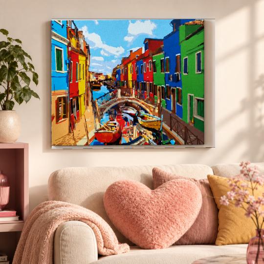 MALOWANIE PO NUMERACH Z RAMĄ Obrazy do malowania - Kolorowe Miasto 50x40 cm, zdjęcie 9