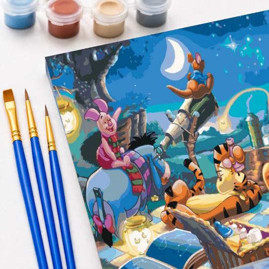 PAINT BY NUMBERS Paintings to Paint - Disney Winnie the Pooh and the Stars 50x40 cm, photo 5