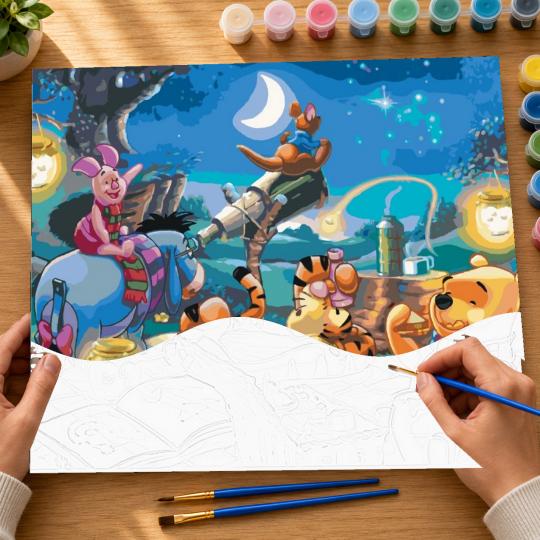PAINT BY NUMBERS Paintings to Paint - Disney Winnie the Pooh and the Stars 50x40 cm, photo 6