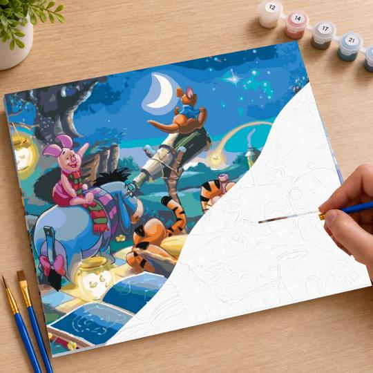 PAINT BY NUMBERS Paintings to Paint - Disney Winnie the Pooh and the Stars 50x40 cm, photo 7