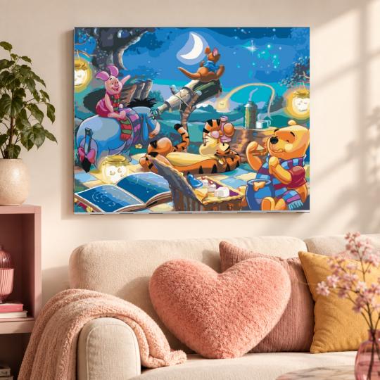 PAINT BY NUMBERS Paintings to Paint - Disney Winnie the Pooh and the Stars 50x40 cm, photo 9