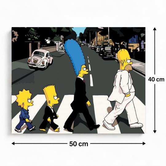 MALOWANIE PO NUMERACH Obrazy do malowania -Simpsonowie The Beatles 50x40 cm, zdjęcie 3