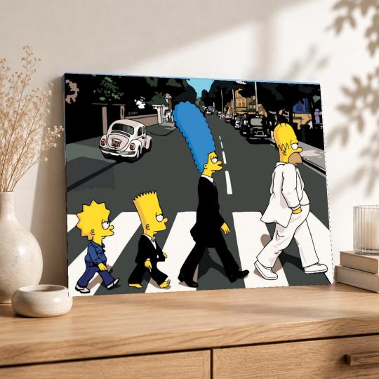 MALOWANIE PO NUMERACH Obrazy do malowania -Simpsonowie The Beatles 50x40 cm, zdjęcie 8