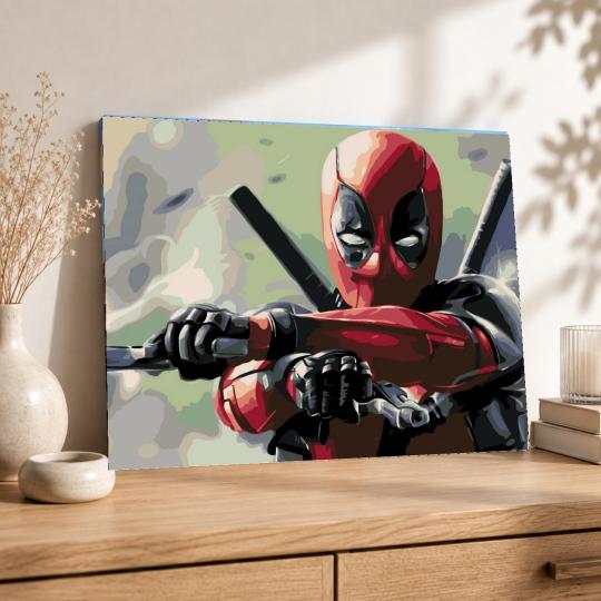 PAINT BY NUMBERS WITH FRAME Paintings to Paint - Deadpool Marvel 50x40 cm, photo 8