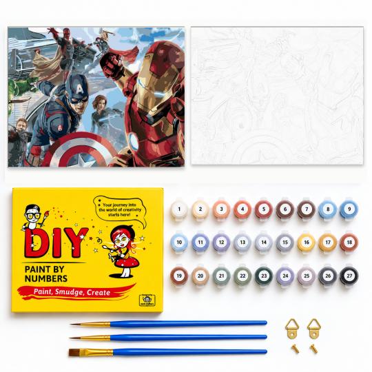 PAINT BY NUMBERS WITH FRAME Paintings to Paint - Avengers Marvel 50x40 cm, photo 2