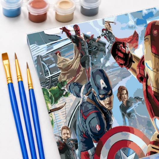 PAINT BY NUMBERS WITH FRAME Paintings to Paint - Avengers Marvel 50x40 cm, photo 5