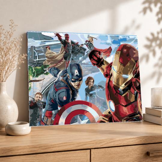 PAINT BY NUMBERS WITH FRAME Paintings to Paint - Avengers Marvel 50x40 cm, photo 8