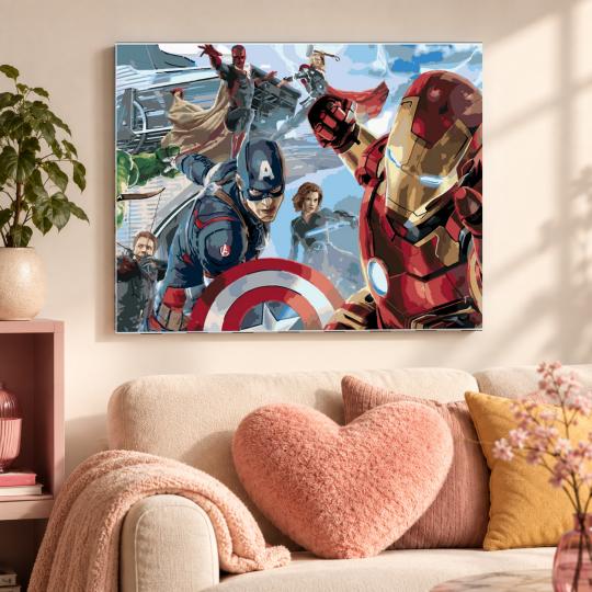 PAINT BY NUMBERS WITH FRAME Paintings to Paint - Avengers Marvel 50x40 cm, photo 9