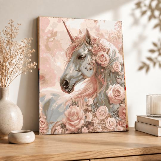 PAINT BY NUMBERS Paintings to Paint - Unicorn in Roses 50x40 cm, photo 8