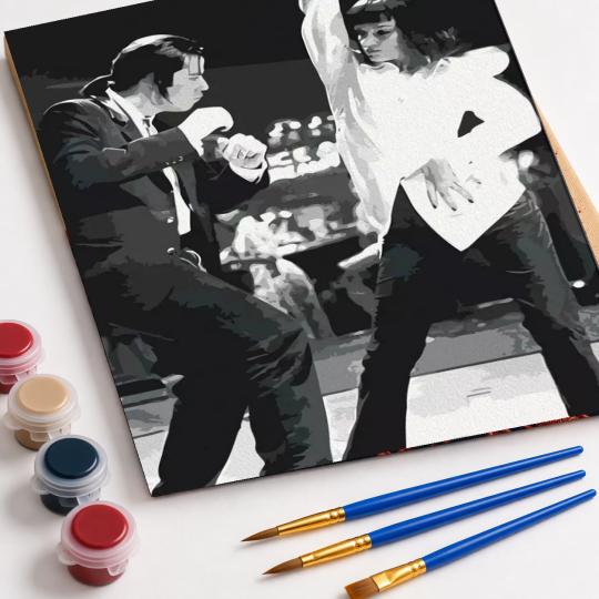 PAINT BY NUMBERS WITH FRAME Paintings to Paint - The Twist Contest - Pulp Fiction 40x50 cm, photo 4