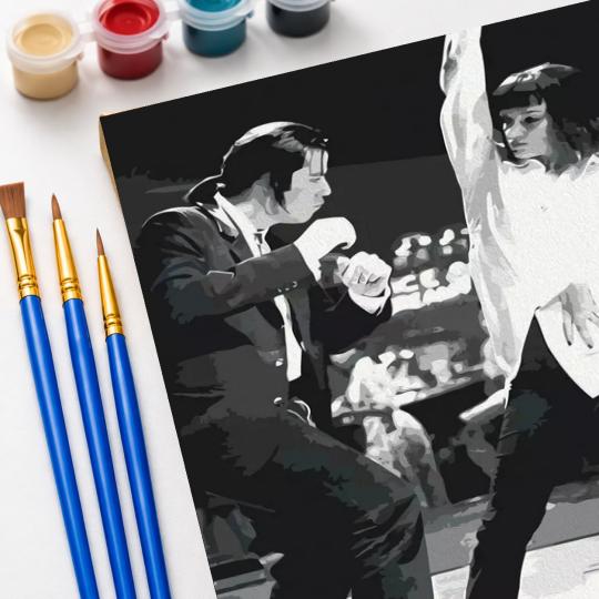 PAINT BY NUMBERS WITH FRAME Paintings to Paint - The Twist Contest - Pulp Fiction 40x50 cm, photo 5