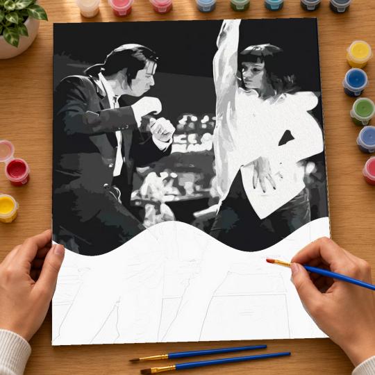 PAINT BY NUMBERS WITH FRAME Paintings to Paint - The Twist Contest - Pulp Fiction 40x50 cm, photo 6