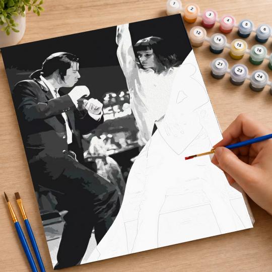 PAINT BY NUMBERS WITH FRAME Paintings to Paint - The Twist Contest - Pulp Fiction 40x50 cm, photo 7