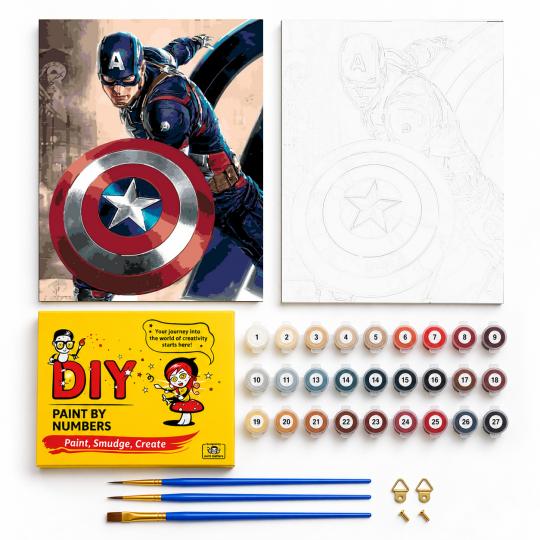 PAINT BY NUMBERS Paintings to Paint - Captain America Marvel 40x50 cm, photo 2