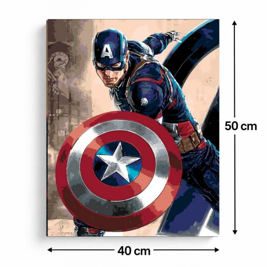 PAINT BY NUMBERS Paintings to Paint - Captain America Marvel 40x50 cm, photo 3
