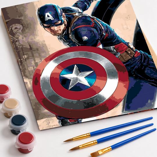 PAINT BY NUMBERS Paintings to Paint - Captain America Marvel 40x50 cm, photo 4