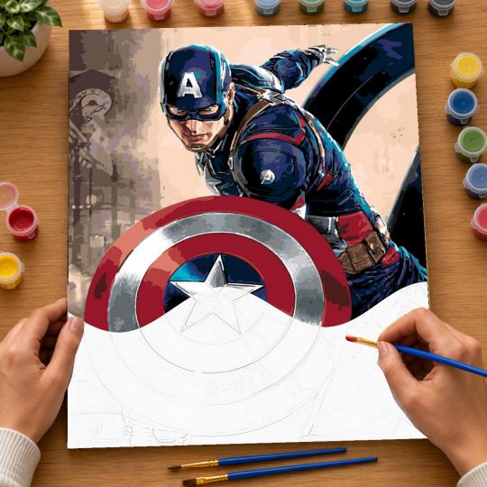 PAINT BY NUMBERS Paintings to Paint - Captain America Marvel 40x50 cm, photo 6