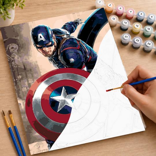 PAINT BY NUMBERS Paintings to Paint - Captain America Marvel 40x50 cm, photo 7