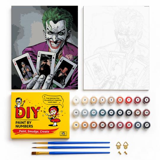 MALOWANIE PO NUMERACH Z RAMĄ Obrazy do malowania - Joker i Karty 40x50 cm, zdjęcie 2